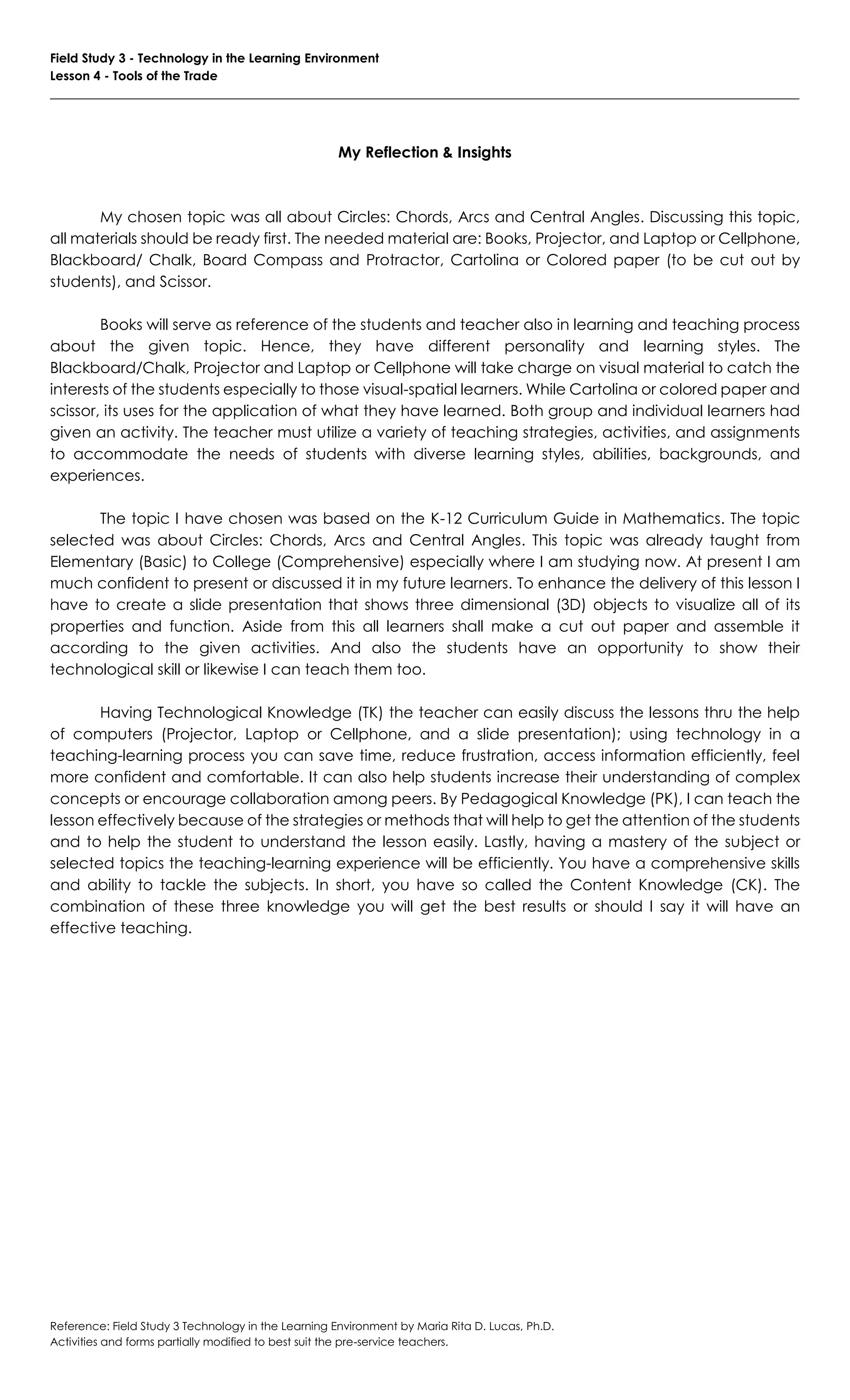 Lesson 4 Tools Of The Trade Pdf