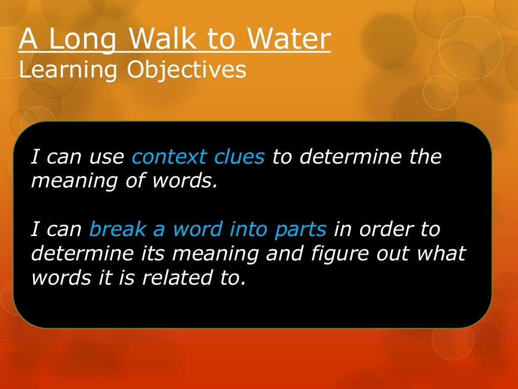 A Long Walk to Water Lesson4 unit2