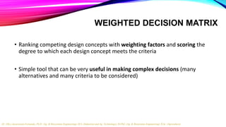 Weighted Matrix Engineering Concept selection | PPTX