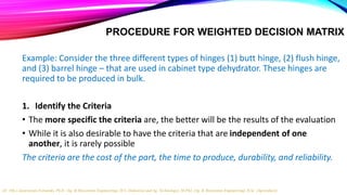 Weighted Matrix Engineering Concept selection | PPTX