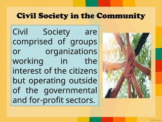 LESSON 4 CIVIL SOCIETY GROUPS IN THE COMMUNITY | PPTX
