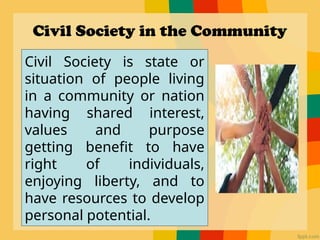 LESSON 4 CIVIL SOCIETY GROUPS IN THE COMMUNITY | PPTX
