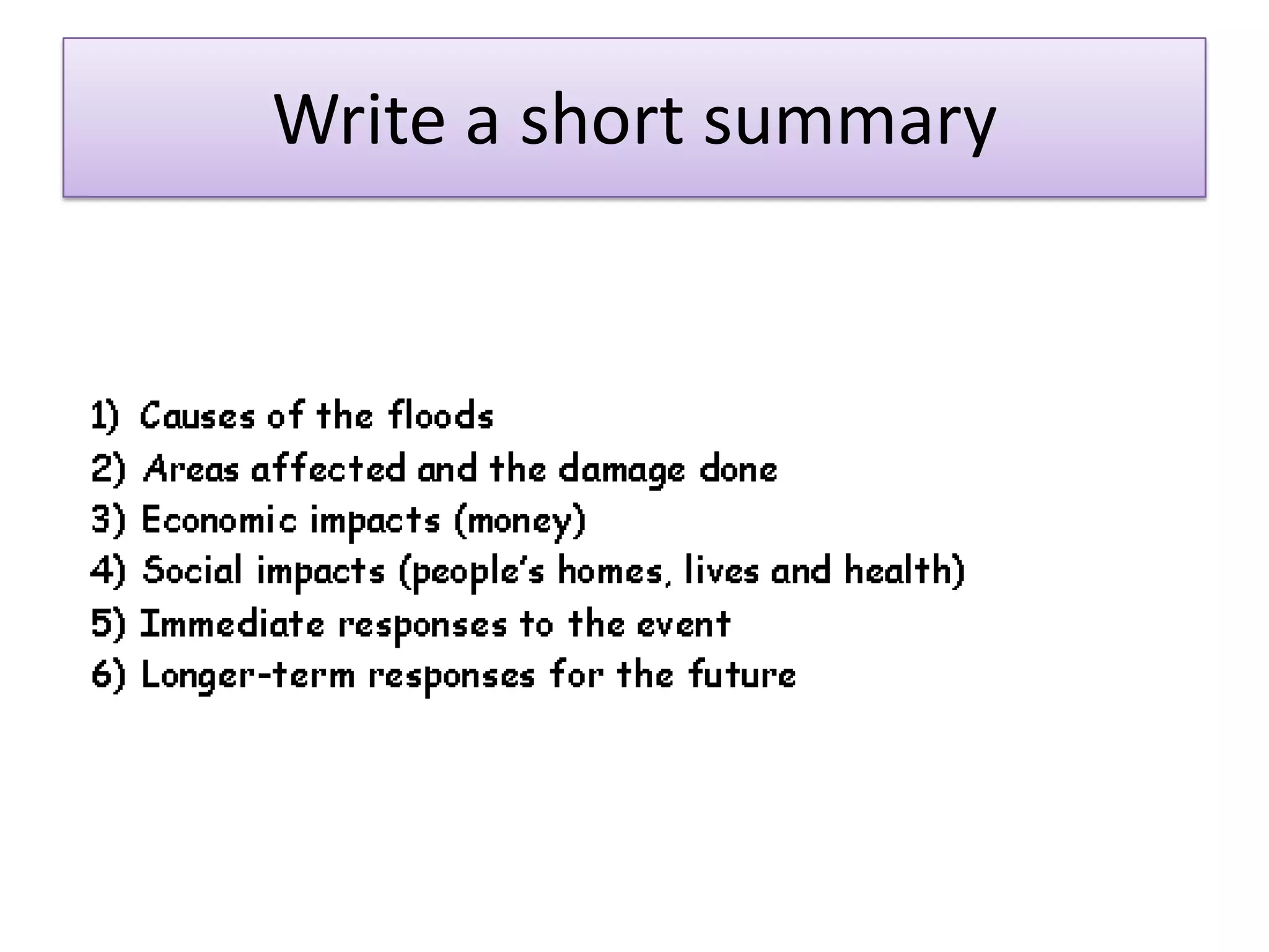 Write a short summary
 