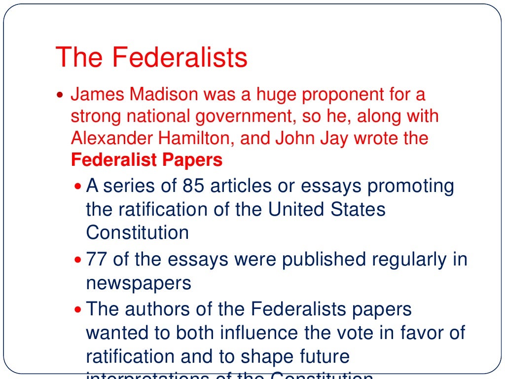thesis statement for federalist and anti federalist
