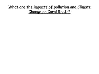 What are the impacts of pollution and Climate Change on Coral Reefs? 