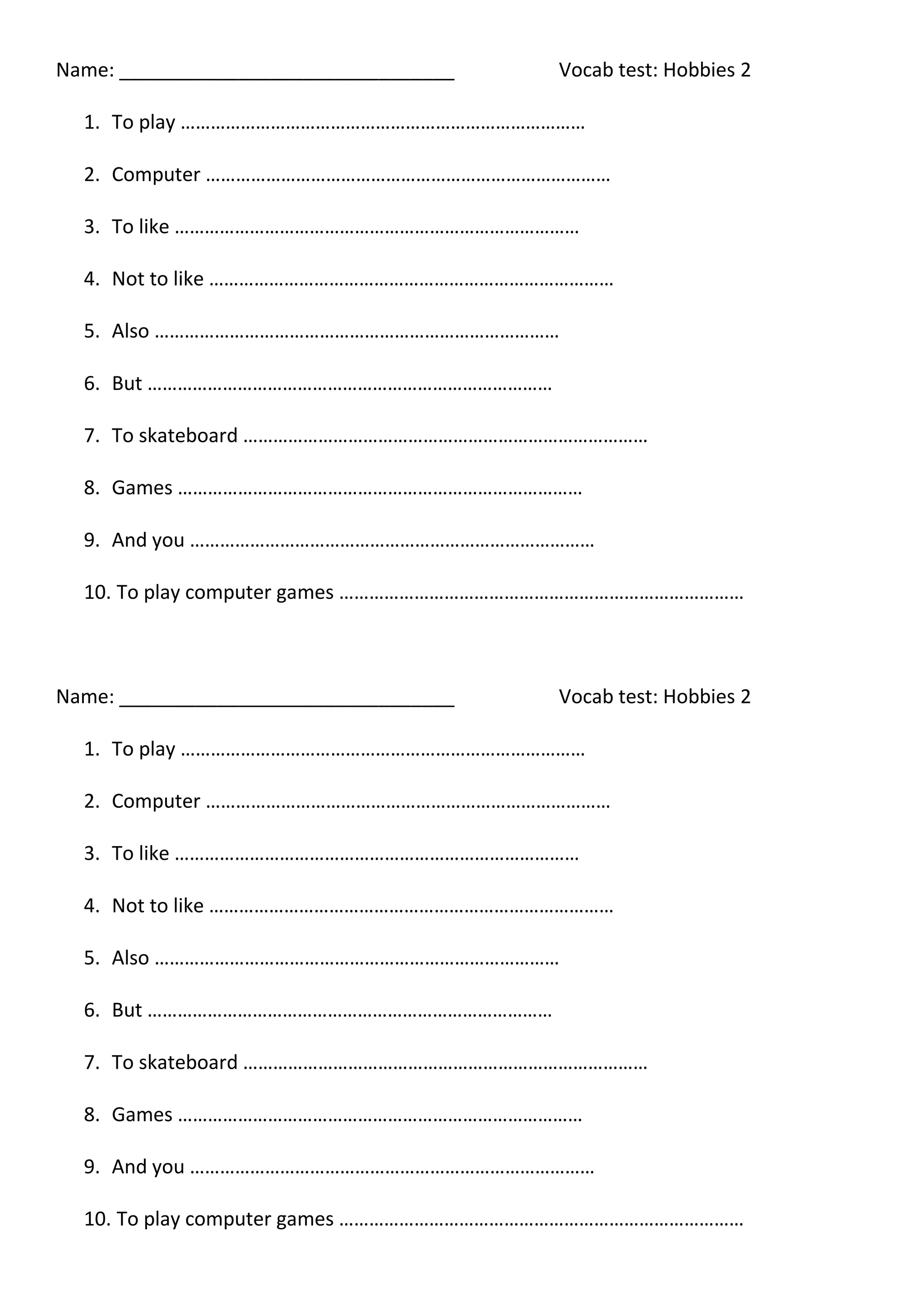 Lesson4 i will surf on the net vocab test PDF
