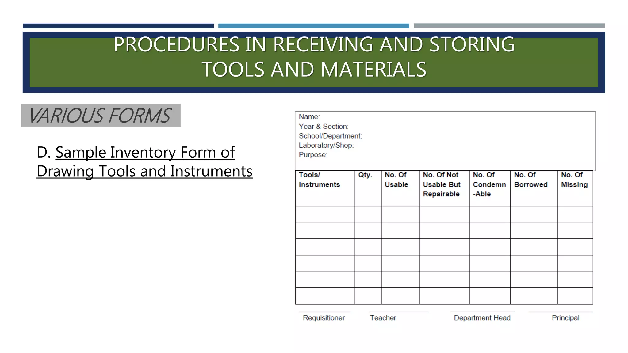 Lesson 4 Maintain Hand tools, Equipment and Paraphernalia PPT
