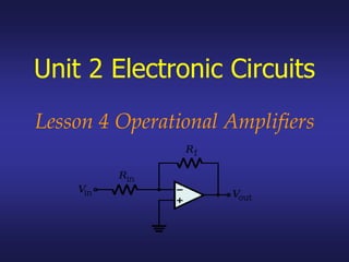 Unit 2 Electronic Circuits
Lesson 4 Operational Amplifiers
 