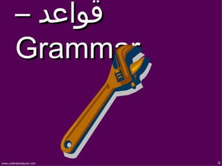 – ‫قواعد‬
         Grammar


www.understandquran.com   8
 