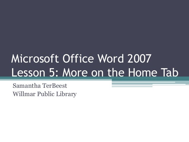 microsoft word lesson