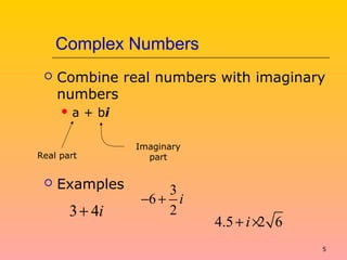 Complex Numbers Examples