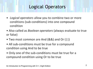 Lesson 5.2 logical operators | PPT