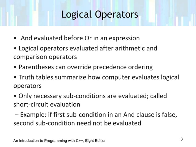 Lesson 5.2 logical operators | PPT