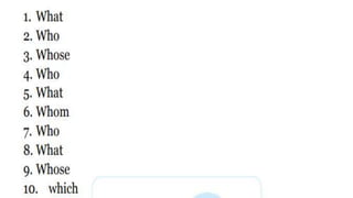 Interrogative Pronouns