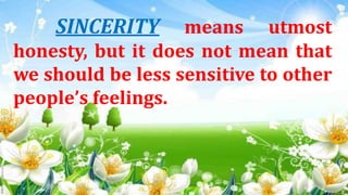 Developing Sincerity | PPTX