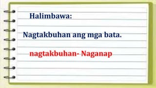 Naganap Examples Salitang Kilos na Nagsasaad ng Panahon(Naganap at Kagaganap) | PPTX