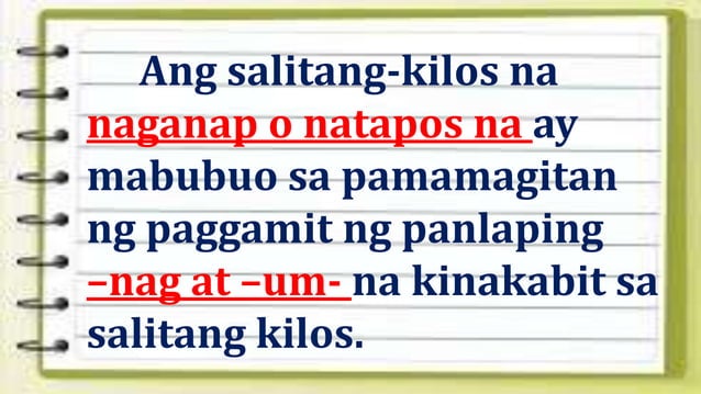 Naganap Examples Salitang Kilos na Nagsasaad ng Panahon(Naganap at Kagaganap) | PPTX
