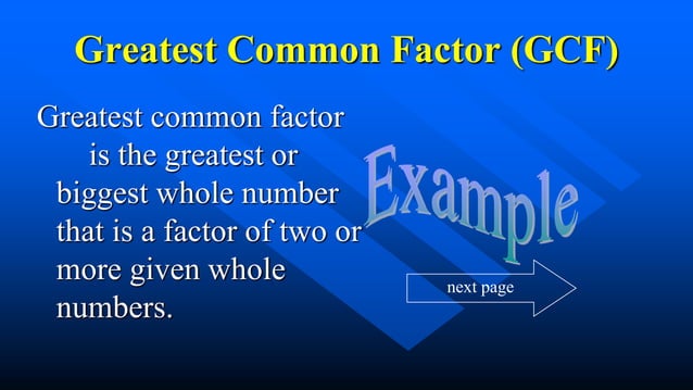 GREATEST COMMON FACTOR AND LEAST COMMON MULTIPLE | PPTX