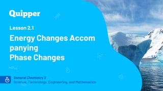 General Chemistry 2
Science, Technology, Engineering, and Mathematics
Lesson 2.1
Energy Changes Accom
panying
Phase Changes
 