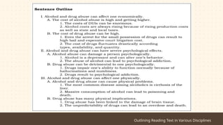 Outlining Reading Text in Various Disciplines
 