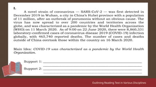 Outlining Reading Text in Various Disciplines
 