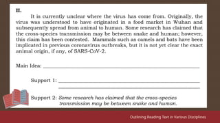 Outlining Reading Text in Various Disciplines
 
