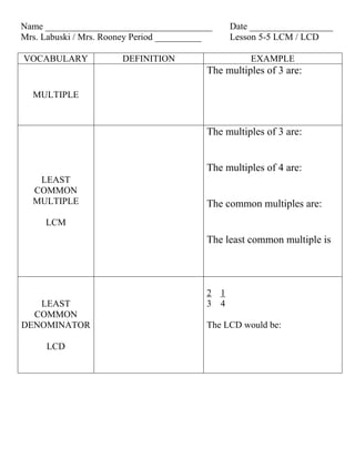 Lesson 5 5 lcm | DOCX