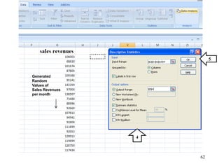 Generated
Random
Values of
Sales Revenues
per month
5
4
62
 