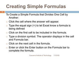 Lesson5 creating simple formula | PPTX