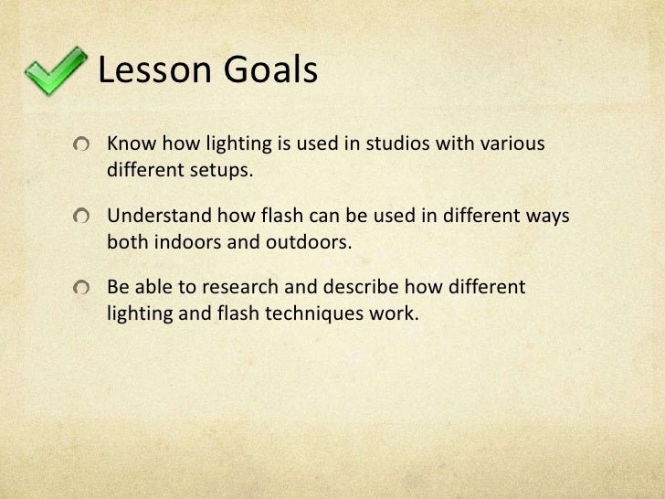 Lesson 5 Lighting Techniques