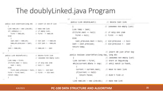 The doublyLinked.java Program
4/4/2021 PC-108 DATA STRUCTURE AND ALGORITHM 25
 
