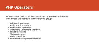 php various operators and its types.pptx