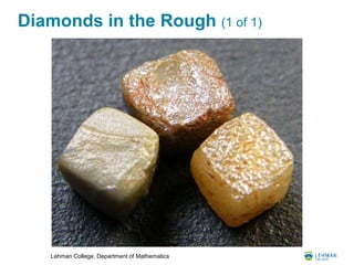 Lehman College, Department of Mathematics
Diamonds in the Rough (1 of 1)
 