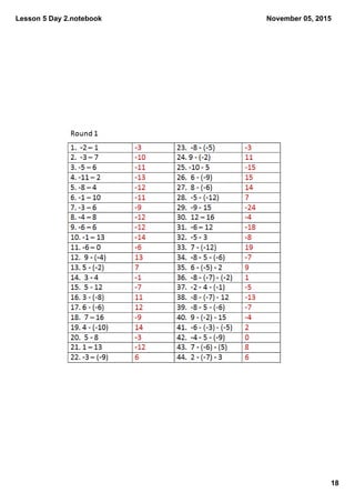 Lesson 5 Day 2.notebook
18
November 05, 2015
 