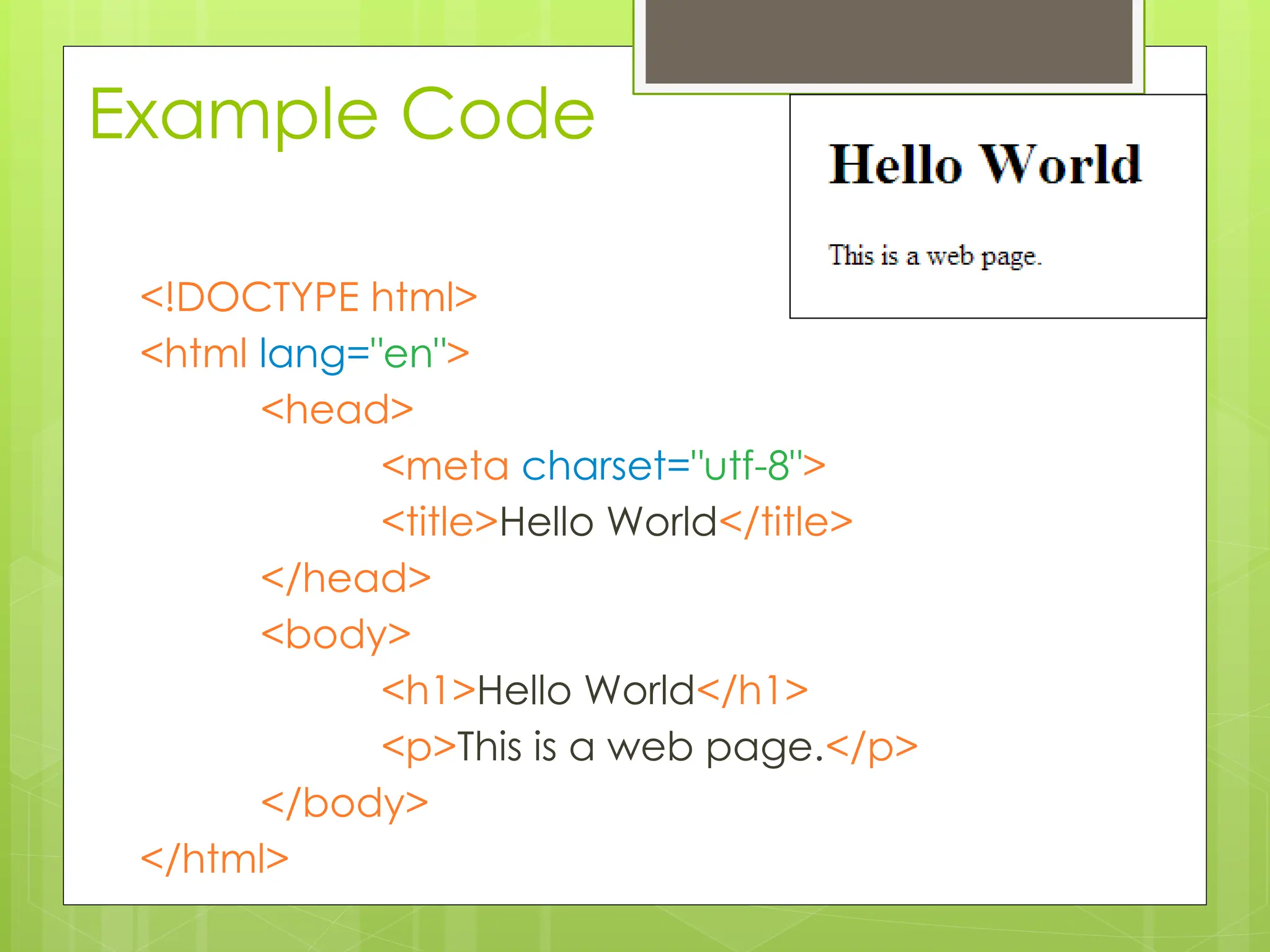 Lesson 5 HTML 5 for NewbiesBasic Hello world.ppt