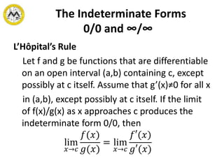 Lesson 5 indeterminate forms