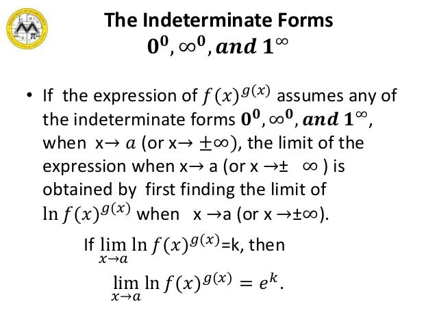 lesson 5 indeterminate forms limit indeterminate form