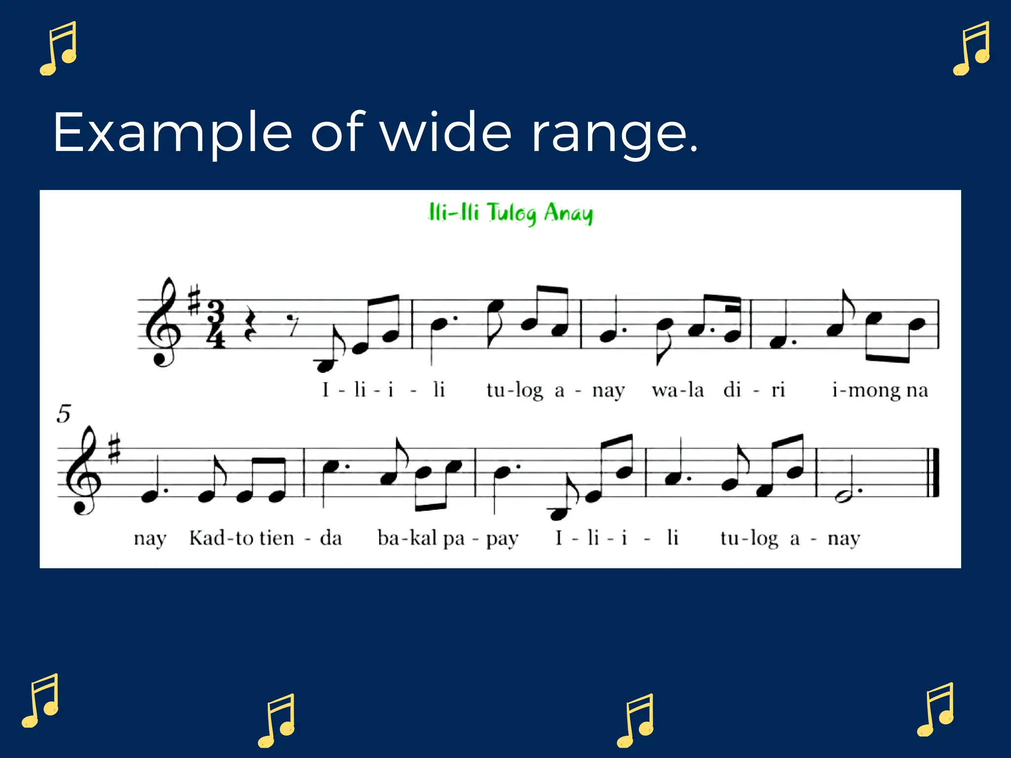 Example of wide range.