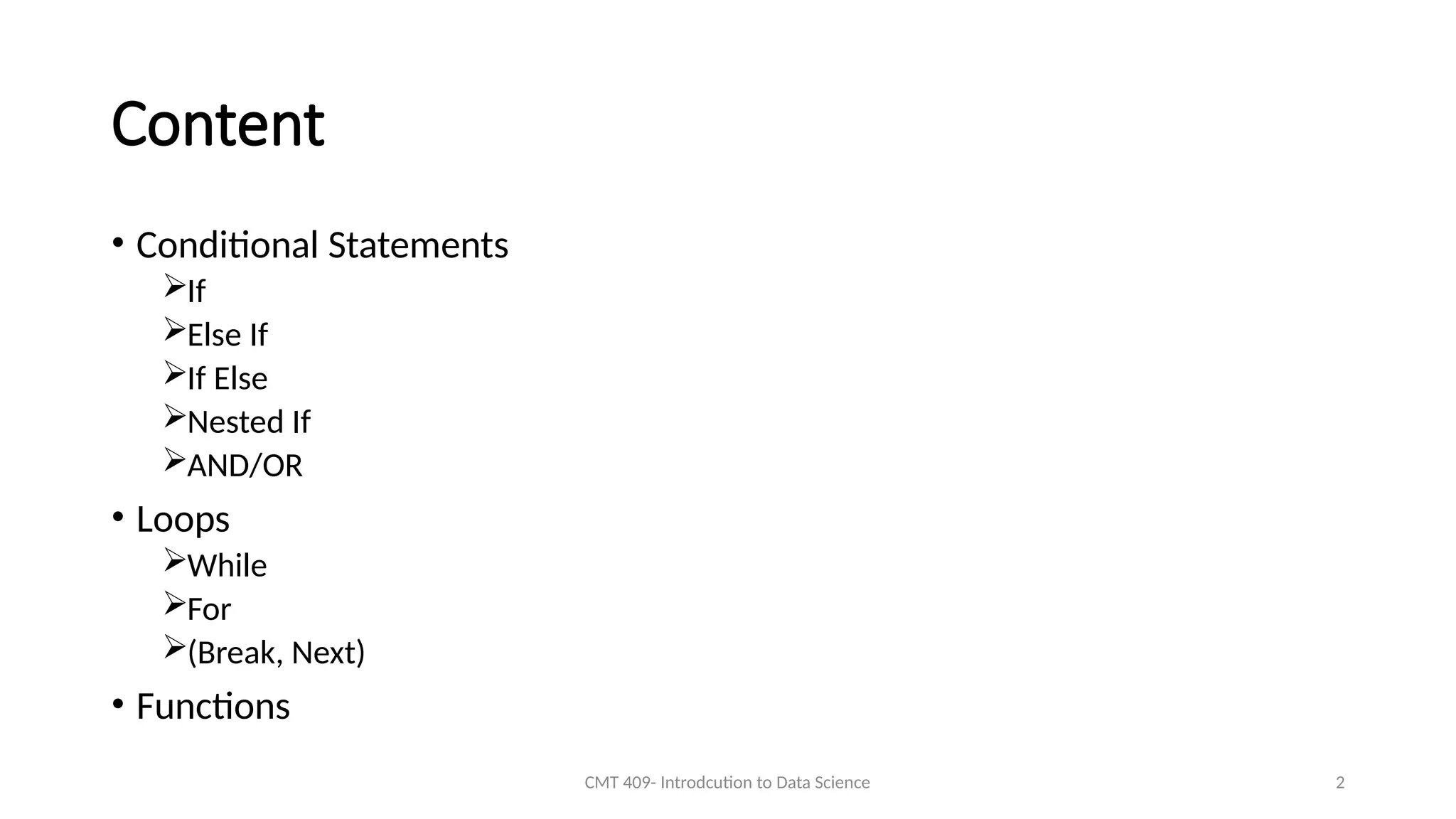 Lesson 5 R Control Structures and Functions 2024 Notes.pptx