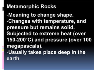 lesson 5 Rocks. Rock is naturally occurring solid mixture of one or ...