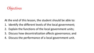 Lesson 9 R- The Role Of Lgu