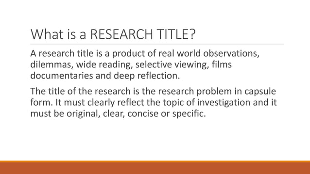 research title writing