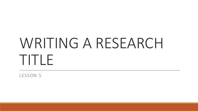 writing a good research title