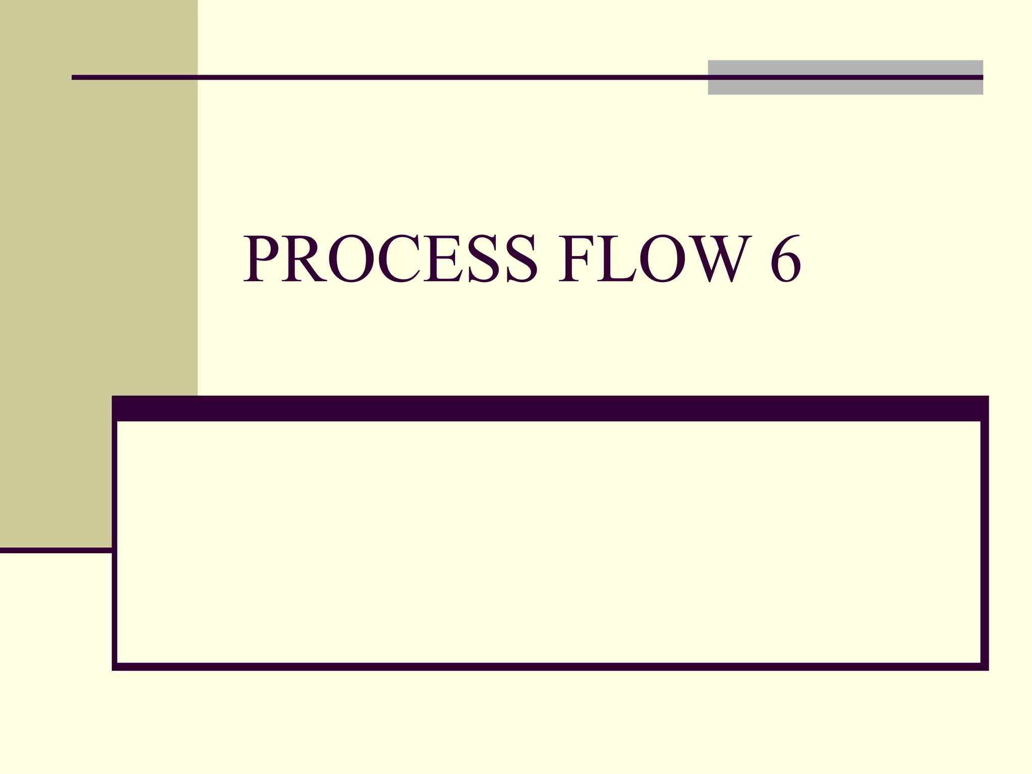 PROCESS FLOW 6