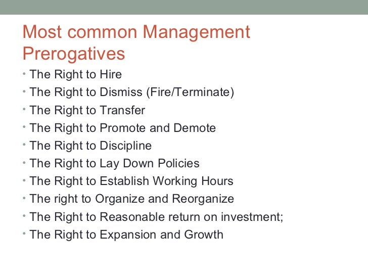 Management Prerogatives