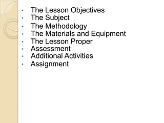 Science Lesson Learning Objectives Example Developing A Science Lesson | PPTX