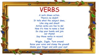Verb lesson w/ example for elem students | PPTX