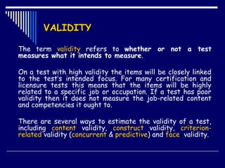 Poor Validity Lesson 6. Assessment_Validity_Reliability TERM VIII.ppt