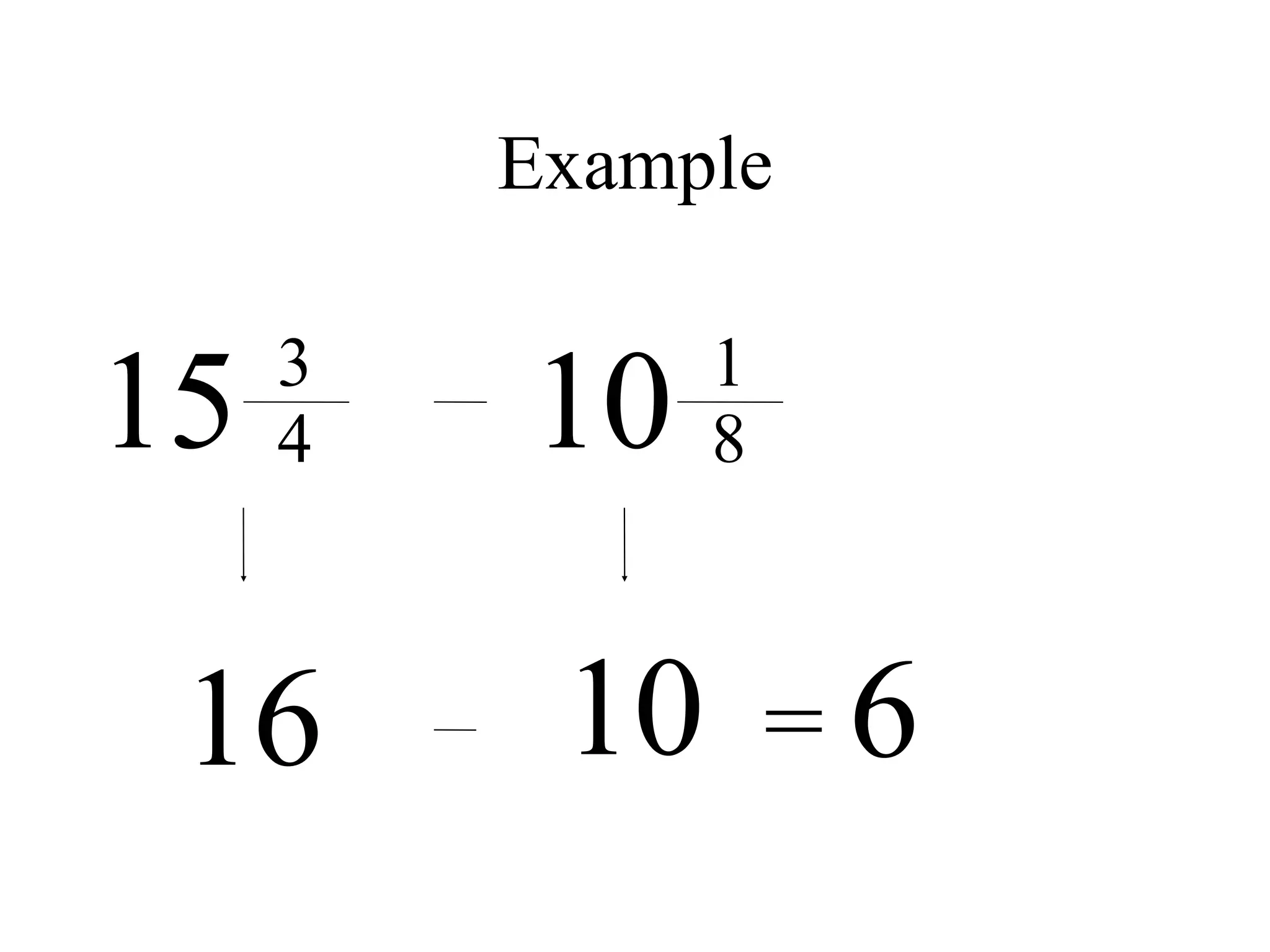 Example


15   3
     4   10    1
               8



 16       10       =6
 