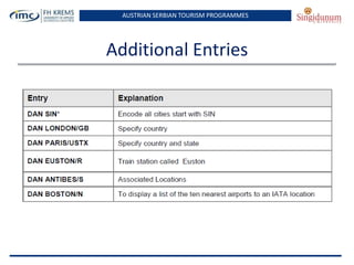 AUSTRIAN SERBIAN TOURISM PROGRAMMES
Additional Entries
 